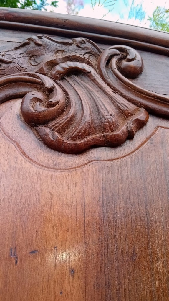 Delicate Pair Of Regency Walnut Doors, Double-sided Louis XV Woodwork-photo-3