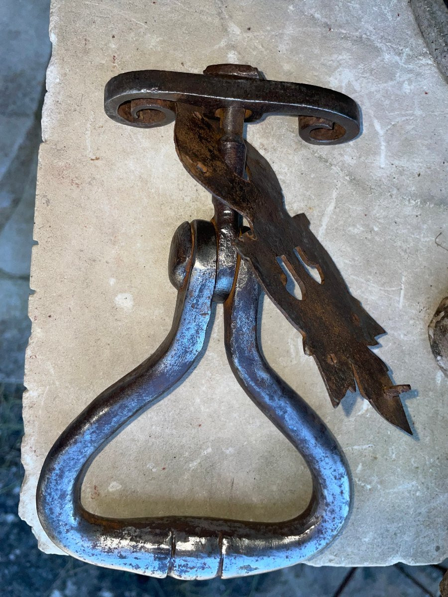 Heurtoir en fer forgé 19 e siècle-photo-4