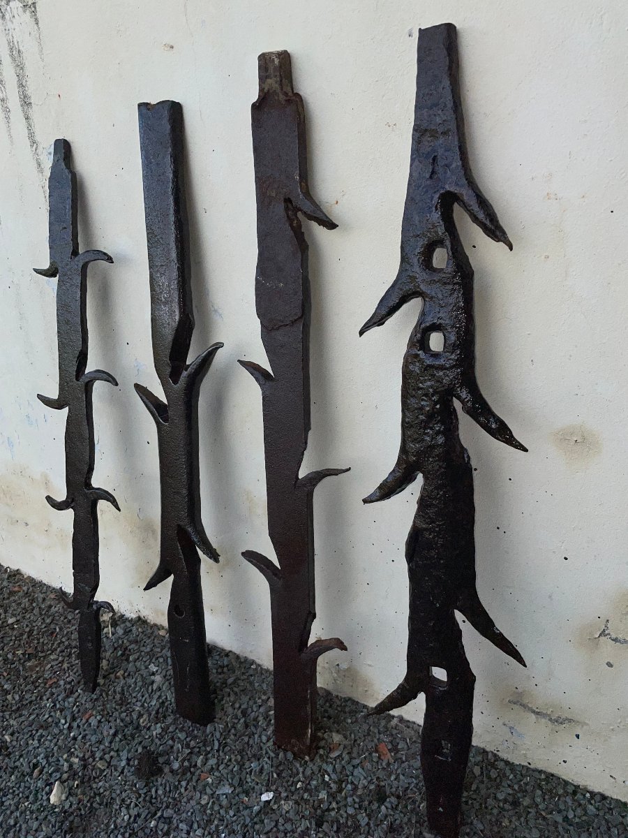 Set Of Wrought Iron Defenses, Cat Etripe 16th To 19th Century-photo-2