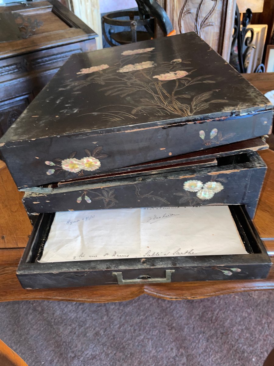 Coffret de lettré chinois XIX e siècle-photo-3