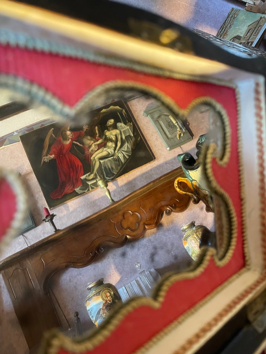 Small Antique Napoleon III Travel Case From The 19th Century-photo-2