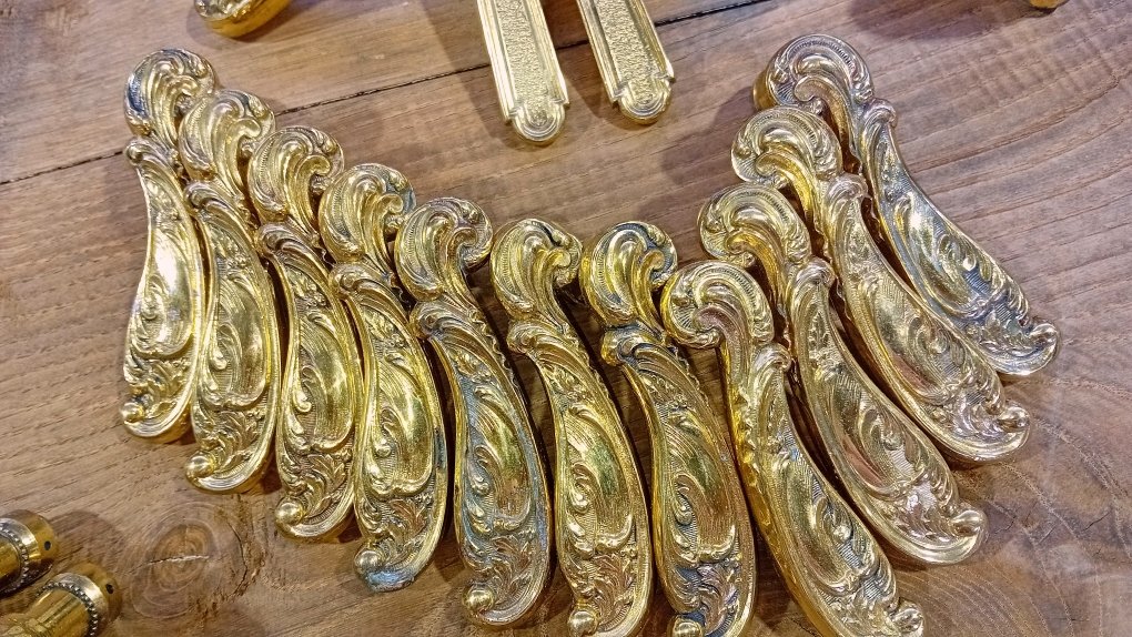 Several Sets Of 19th-century Bronze Door Handles-photo-2