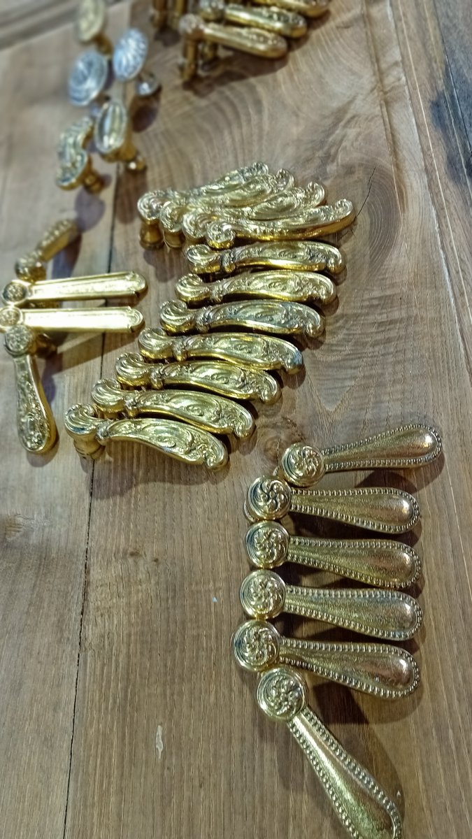 Several Sets Of 19th-century Bronze Door Handles-photo-3