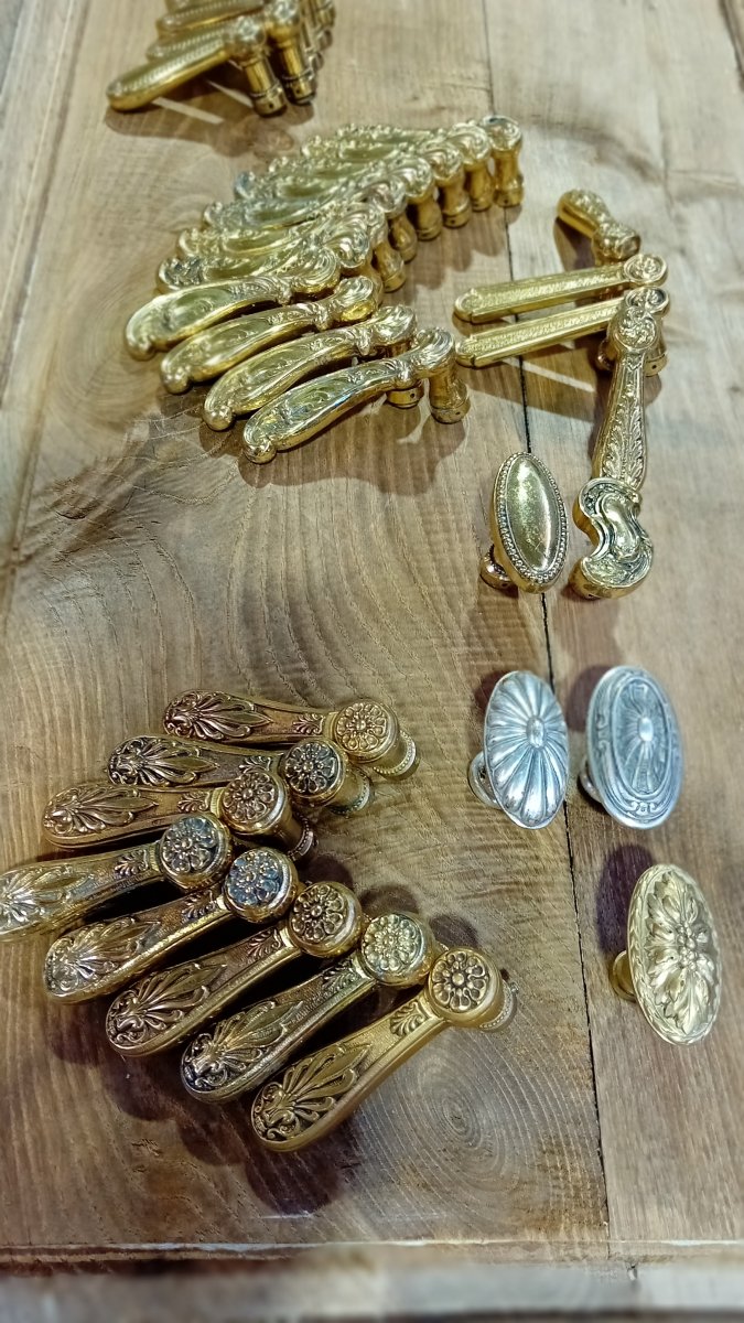 Several Sets Of 19th-century Bronze Door Handles-photo-4