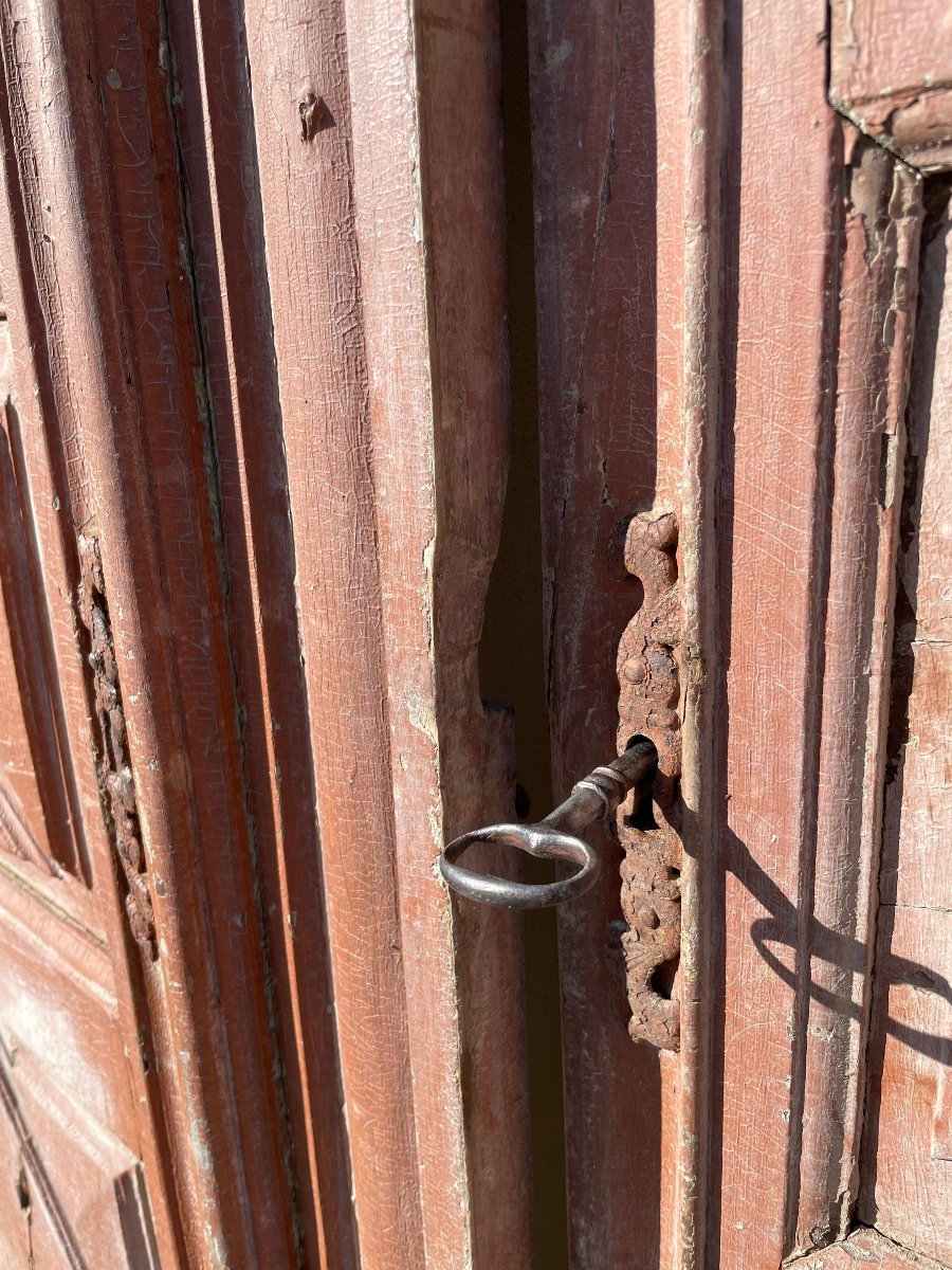 Paire de portes Louis XIII  en noyer  xviieme-photo-3