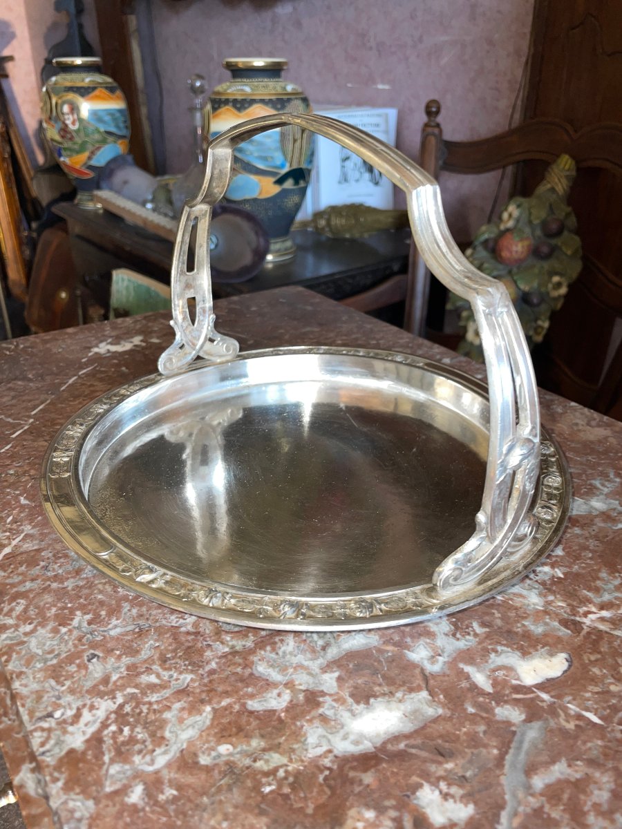 Silver-plated Art Deco Tray With "orfèvrerie d'Art" Hallmark-photo-2