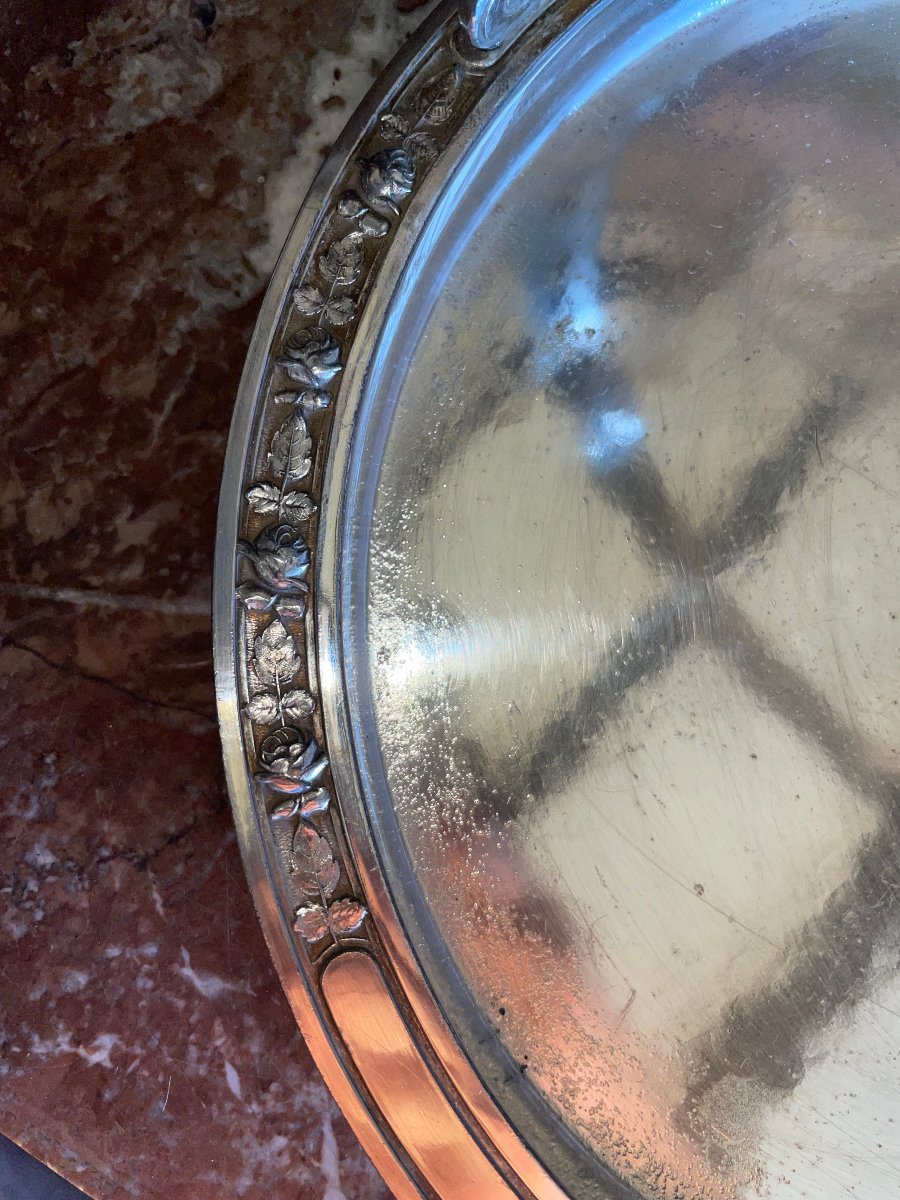 Silver-plated Art Deco Tray With "orfèvrerie d'Art" Hallmark-photo-3