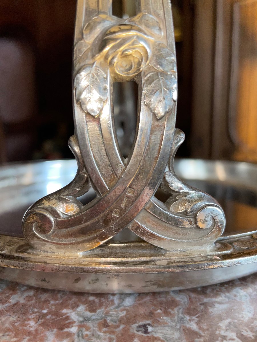 Silver-plated Art Deco Tray With "orfèvrerie d'Art" Hallmark-photo-4
