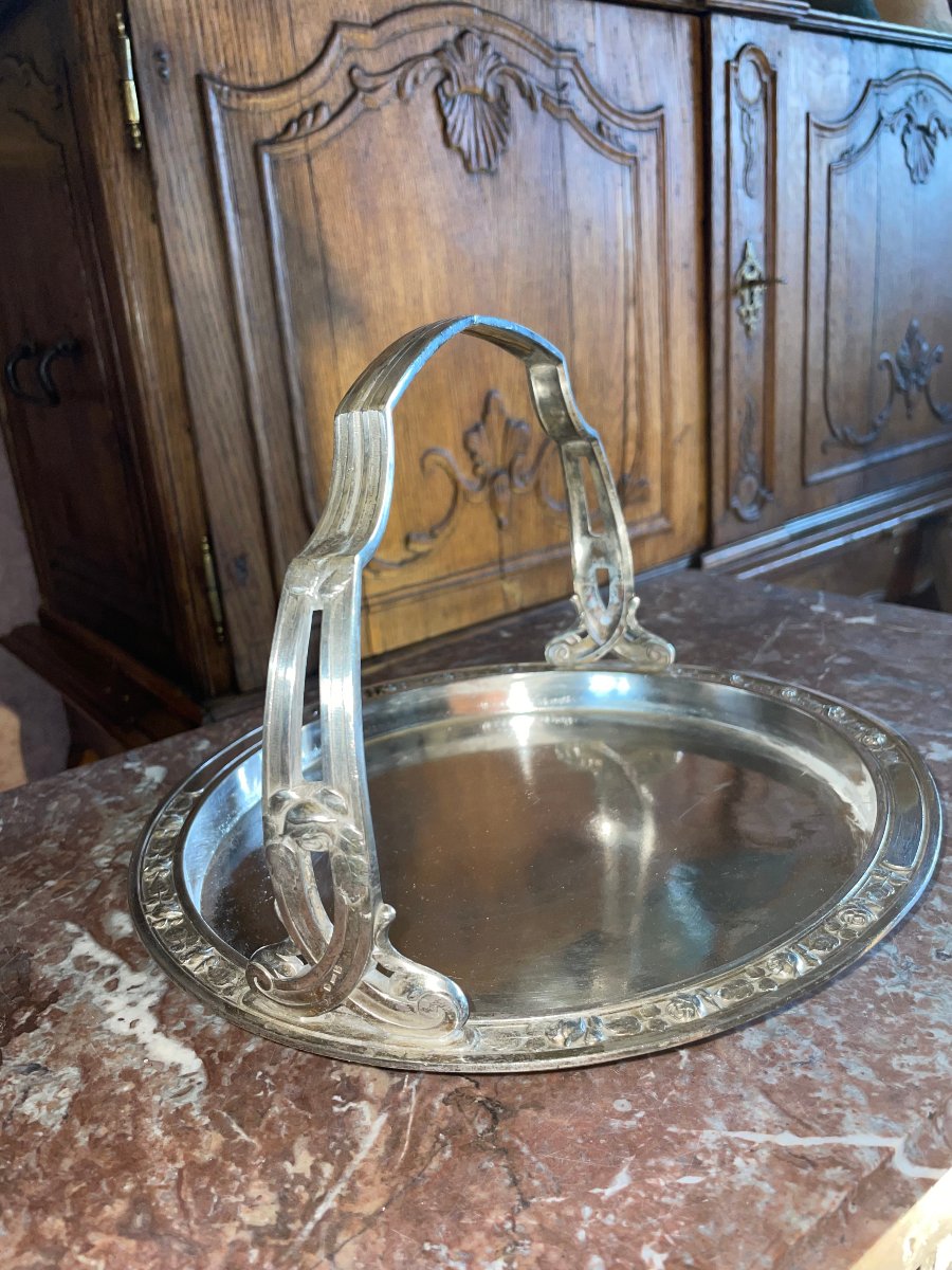Silver-plated Art Deco Tray With "orfèvrerie d'Art" Hallmark-photo-3