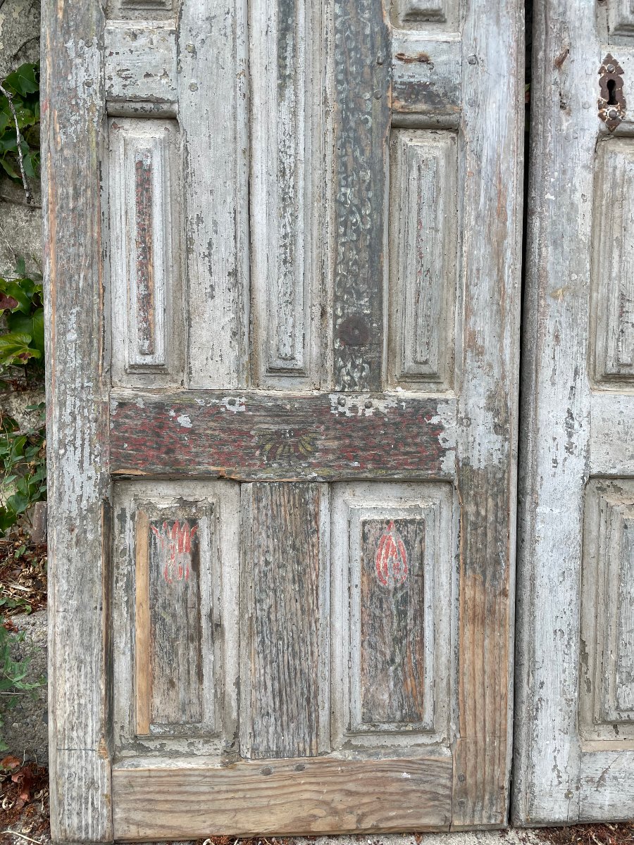 Paire de portes XIIe siècle à décor de tulipes -photo-4