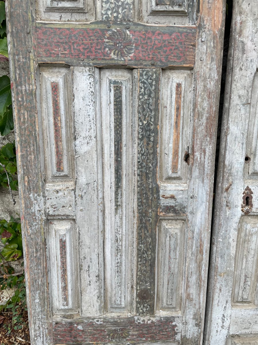 Paire de portes XIIe siècle à décor de tulipes -photo-1