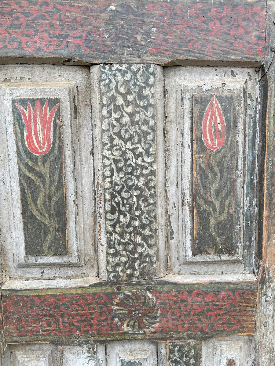 Paire de portes XIIe siècle à décor de tulipes -photo-3