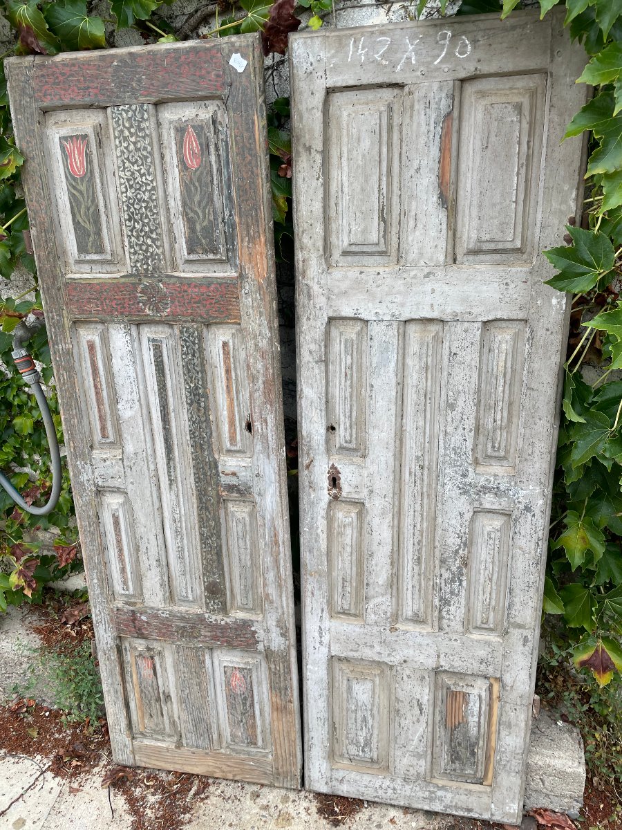 Paire de portes XIIe siècle à décor de tulipes -photo-4