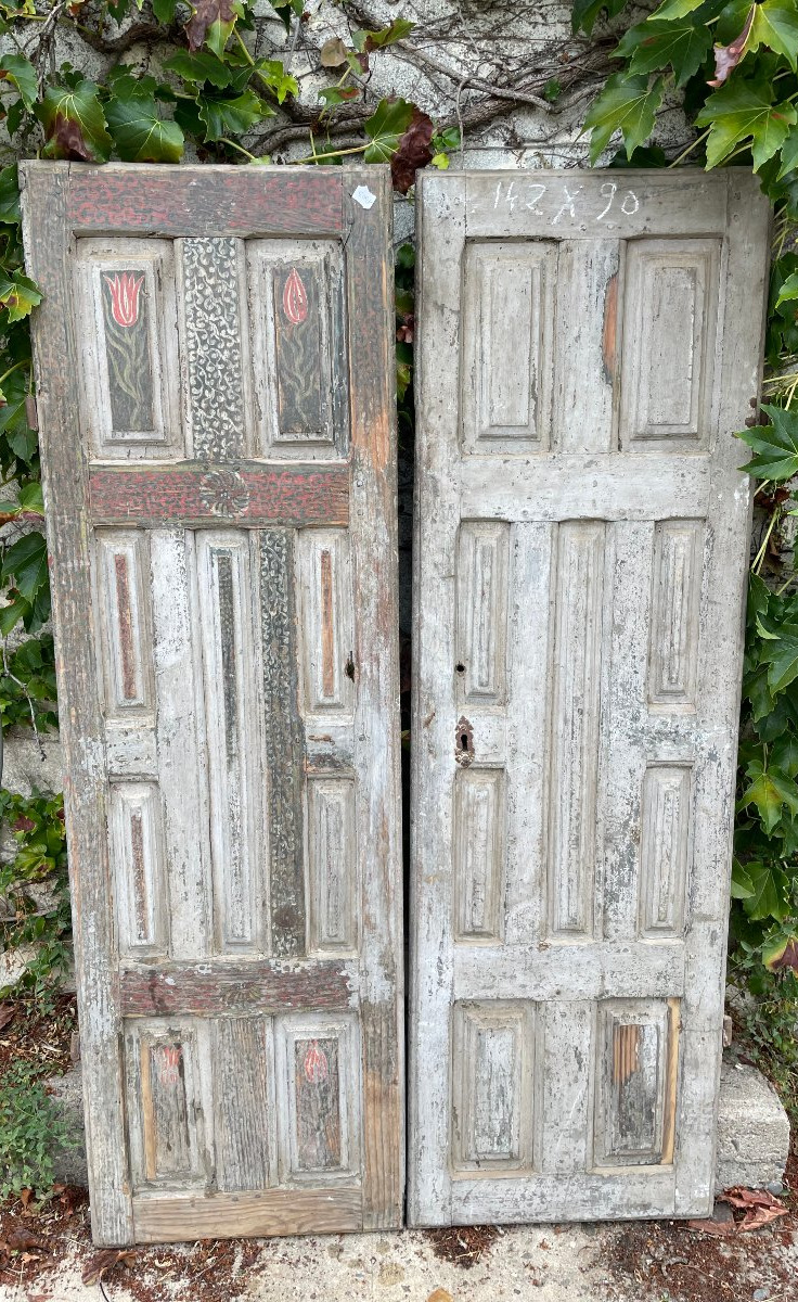 Paire de portes XIIe siècle à décor de tulipes -photo-6