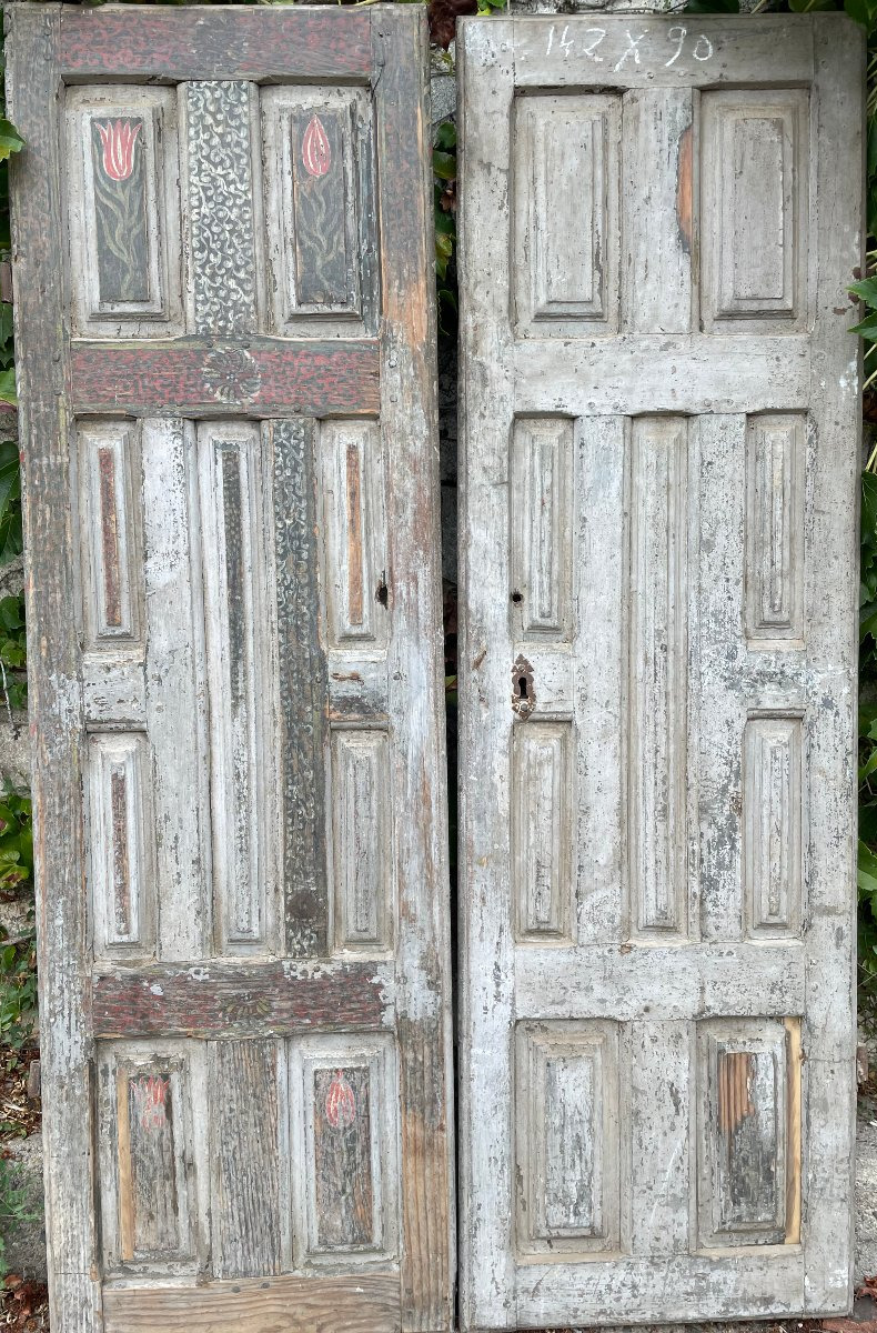 Paire de portes XIIe siècle à décor de tulipes 