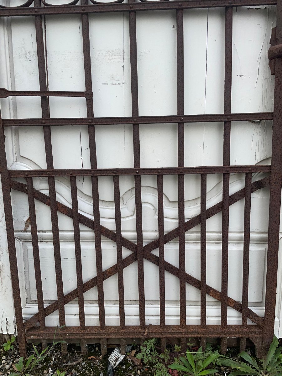 Grille portail ancien en fer forgé -photo-4