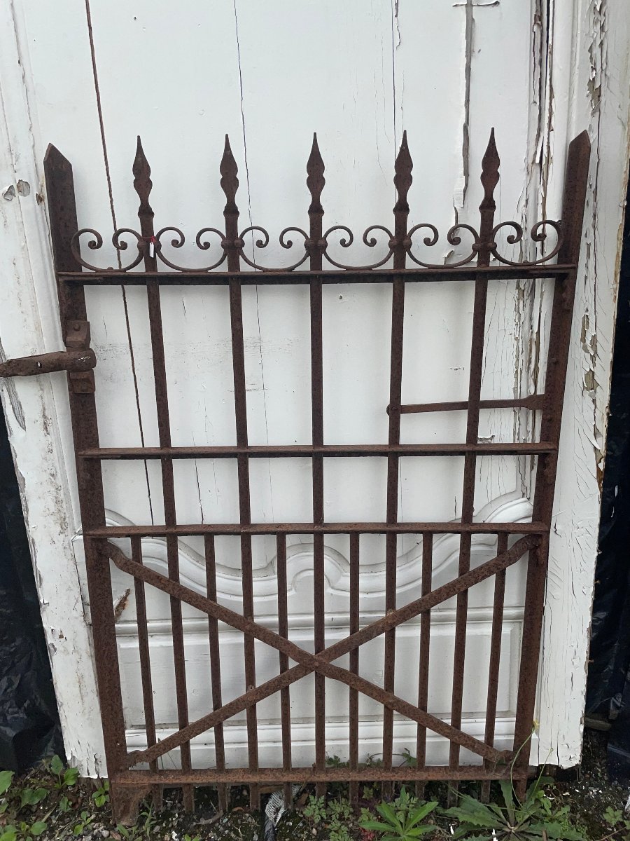 Grille portail ancien en fer forgé -photo-1