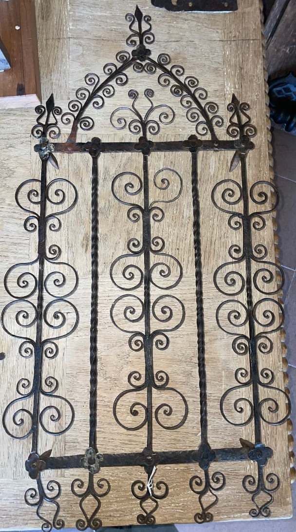 Small, Very Old Decorative Wrought-iron Grille