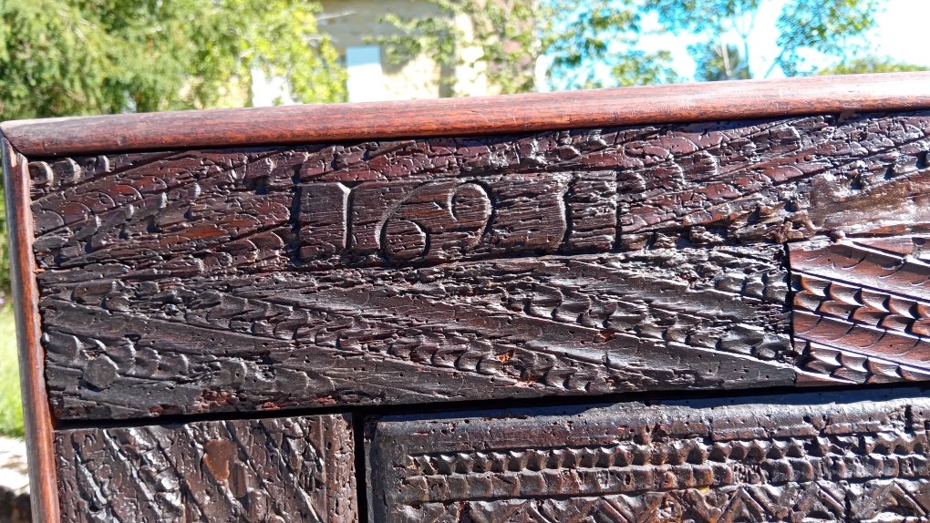 17th-century Chest Panel, Made Of Oak-photo-3