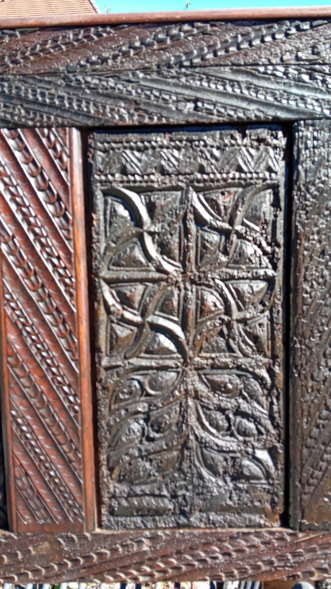 17th-century Chest Panel, Made Of Oak-photo-1