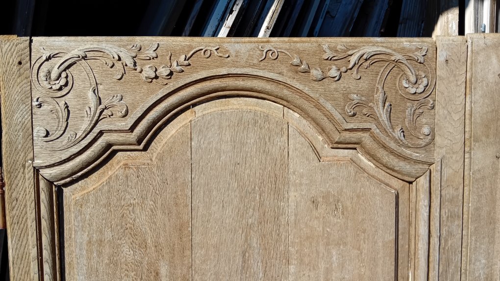 paire de portes regence , boiserie en chêne sculptées-photo-2