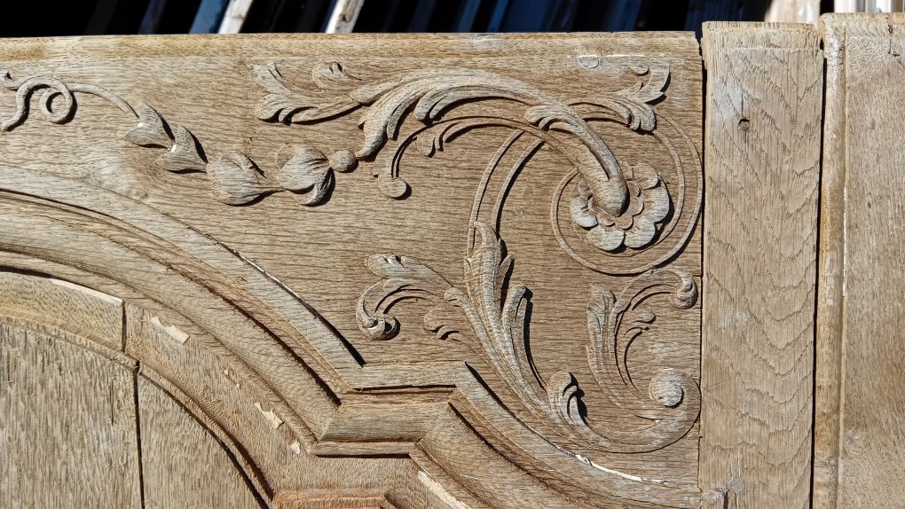paire de portes regence , boiserie en chêne sculptées-photo-3