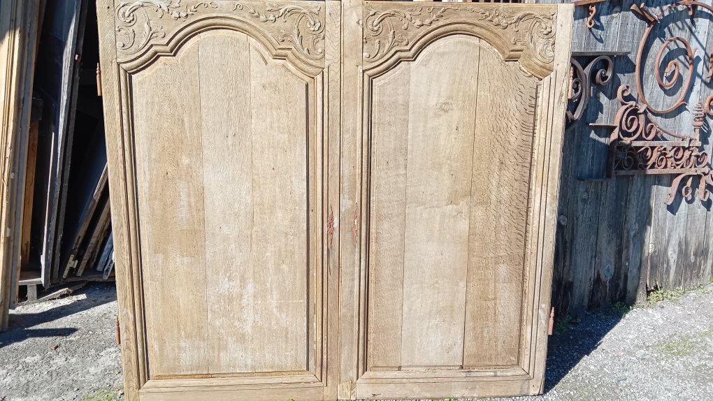 paire de portes regence , boiserie en chêne sculptées