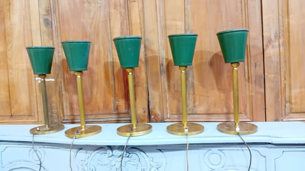 suite de 5 lampe du senat, mobilier national des domaines 1960