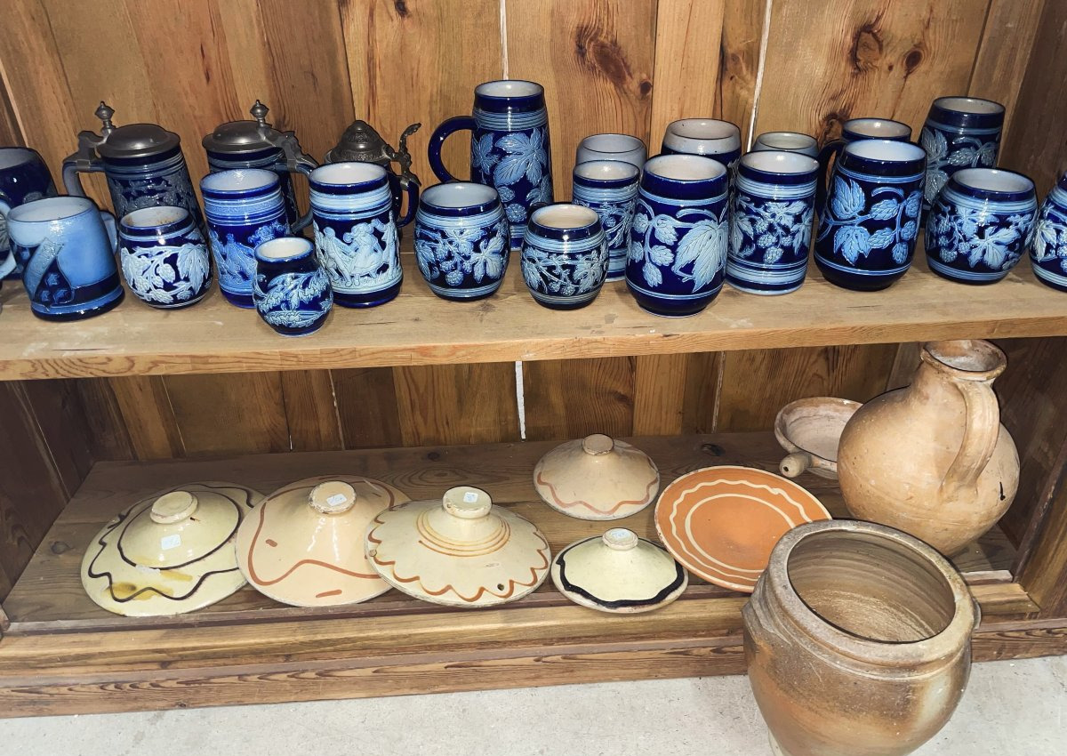 importante   Collection  de  Grès  d'Alsace 19 eme  -  20 eme poterie soufflenheim-photo-4