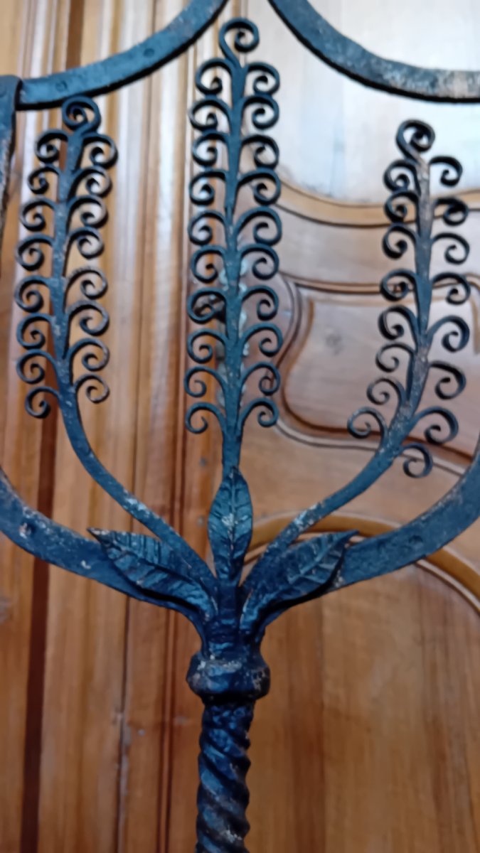 Large 17th-century Wrought-iron Candelabra-photo-2