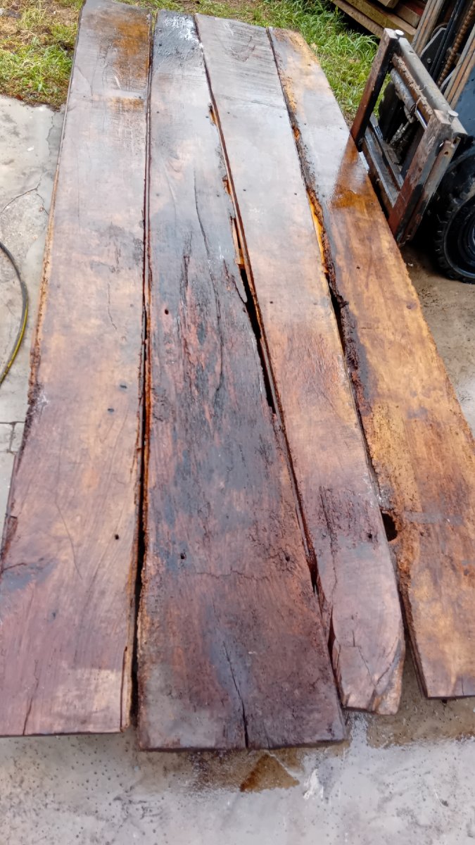lot de 7 planches en noyer    ,plancher du 17 eme siecle 3.70m  soit 9 m2-photo-3