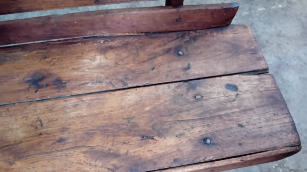 Small Rustic Bench, 19th-century Mountain Folk Art-photo-4