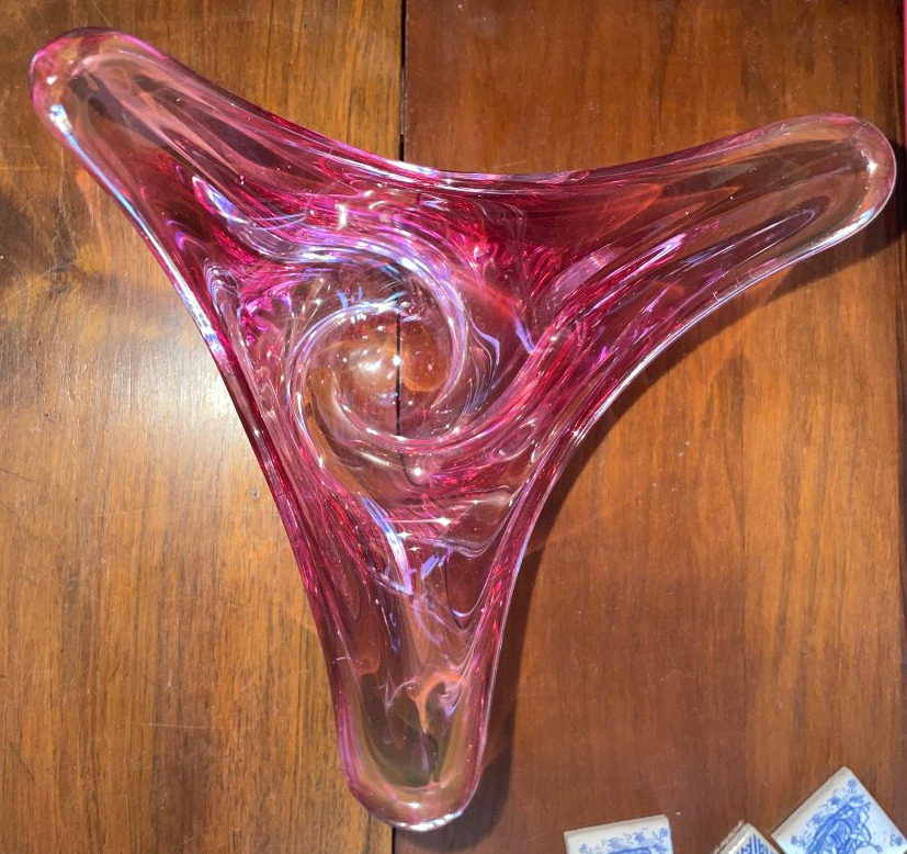Vase  en  cristal  massif  Val  Saint  Lambert-photo-2