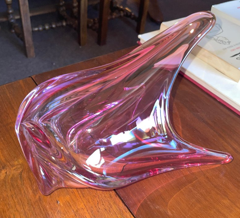 Vase  en  cristal  massif  Val  Saint  Lambert-photo-3