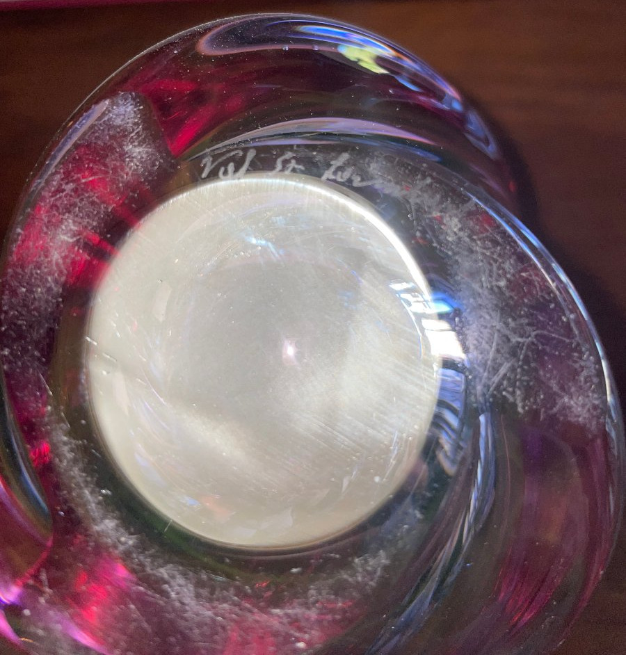 Vase  en  cristal  massif  Val  Saint  Lambert-photo-4