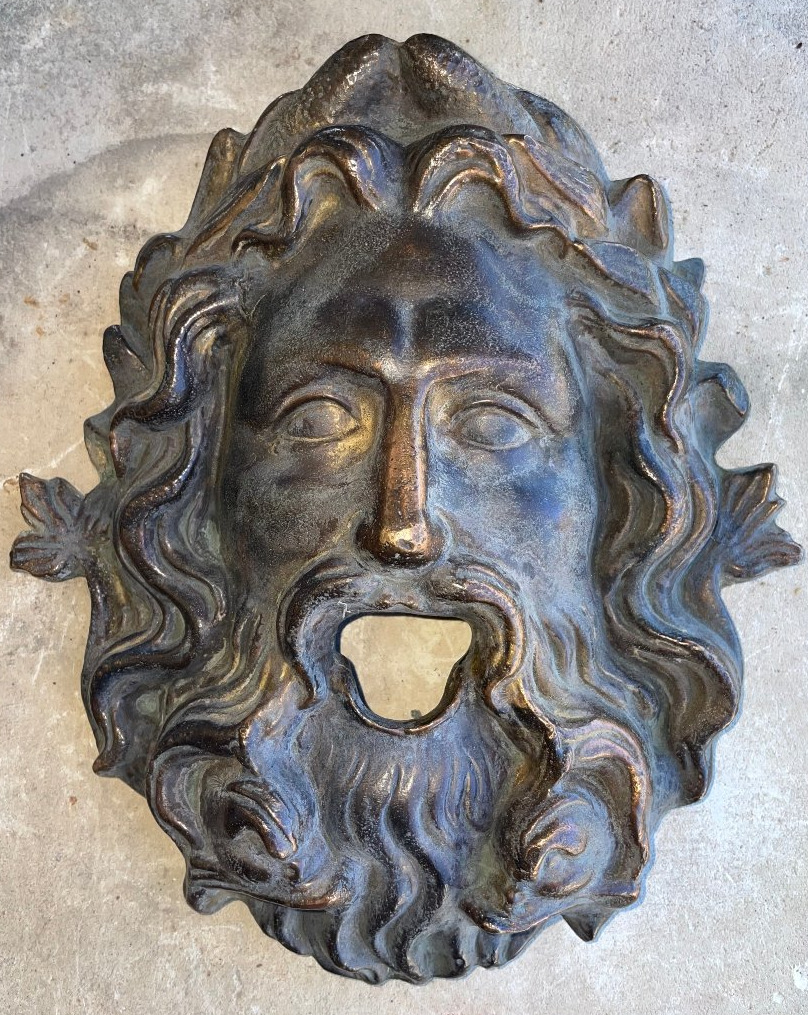 Bronze Mask, Spout, Or Fountain Spout
