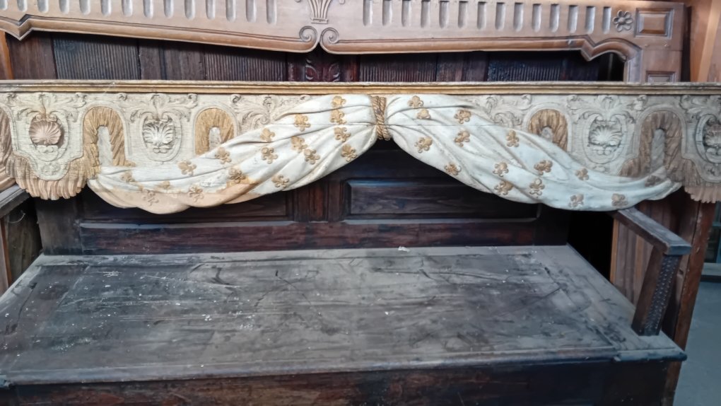 Rare Restored Oak Canopy Bed, 2.80 M-photo-2