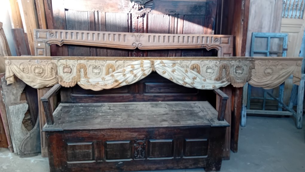 Rare Restored Oak Canopy Bed, 2.80 M-photo-2
