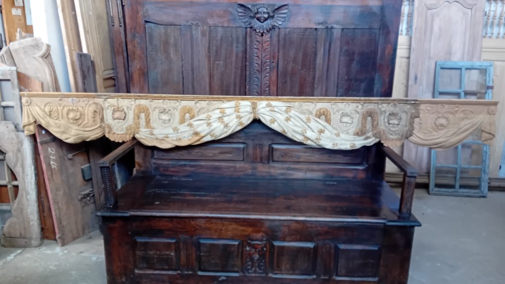 Rare Restored Oak Canopy Bed, 2.80 M