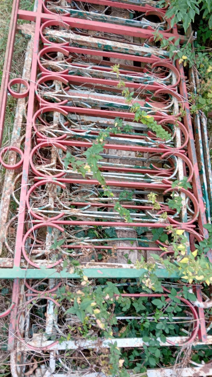 22 ML de grille , garde fou , en fer forgé XIX  eme, rembardes de ponts-photo-3