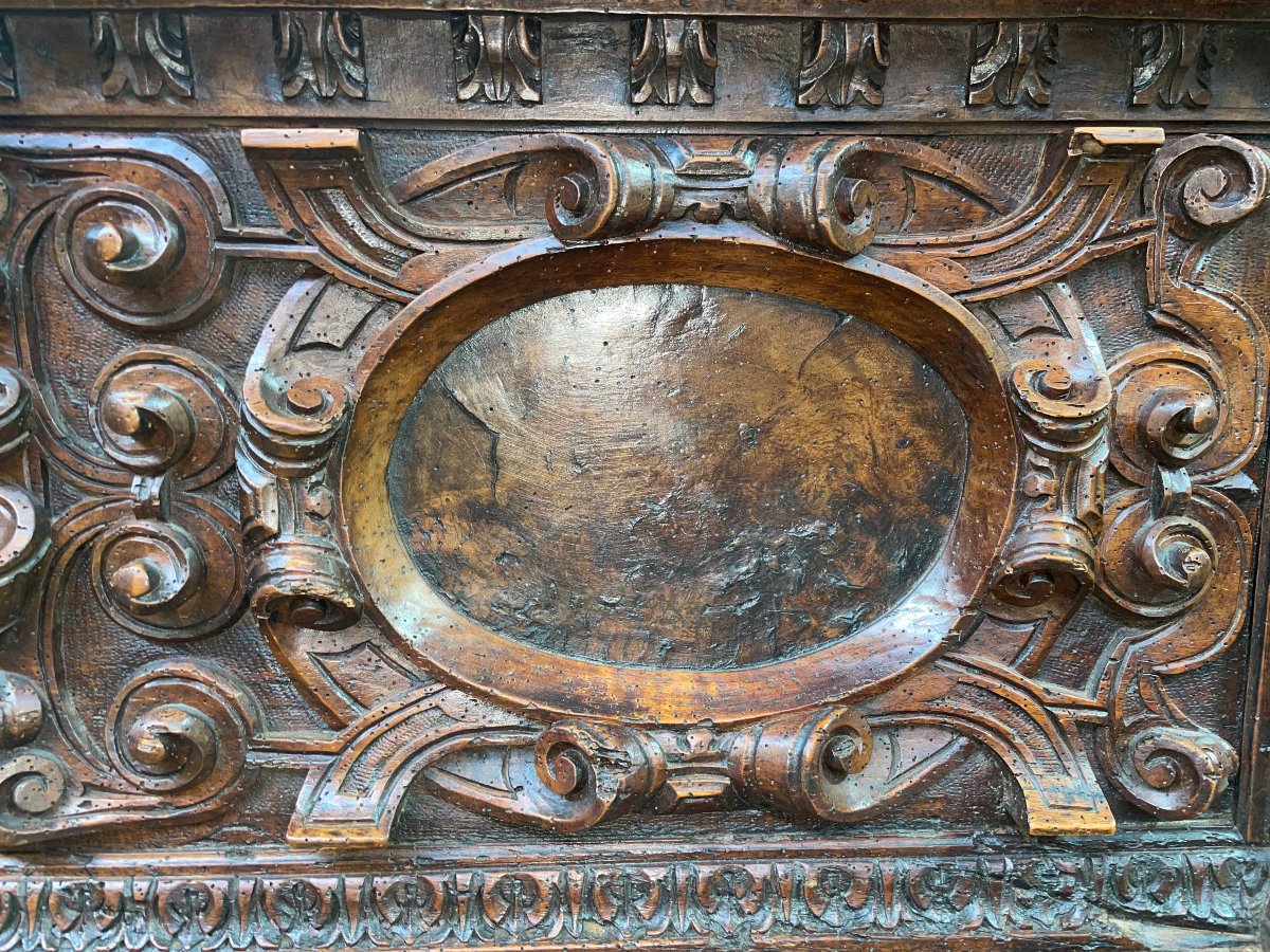 16th-century Italian Walnut Chest, Florentine Cassone-photo-1