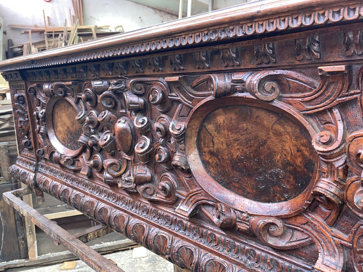 16th-century Italian Walnut Chest, Florentine Cassone
