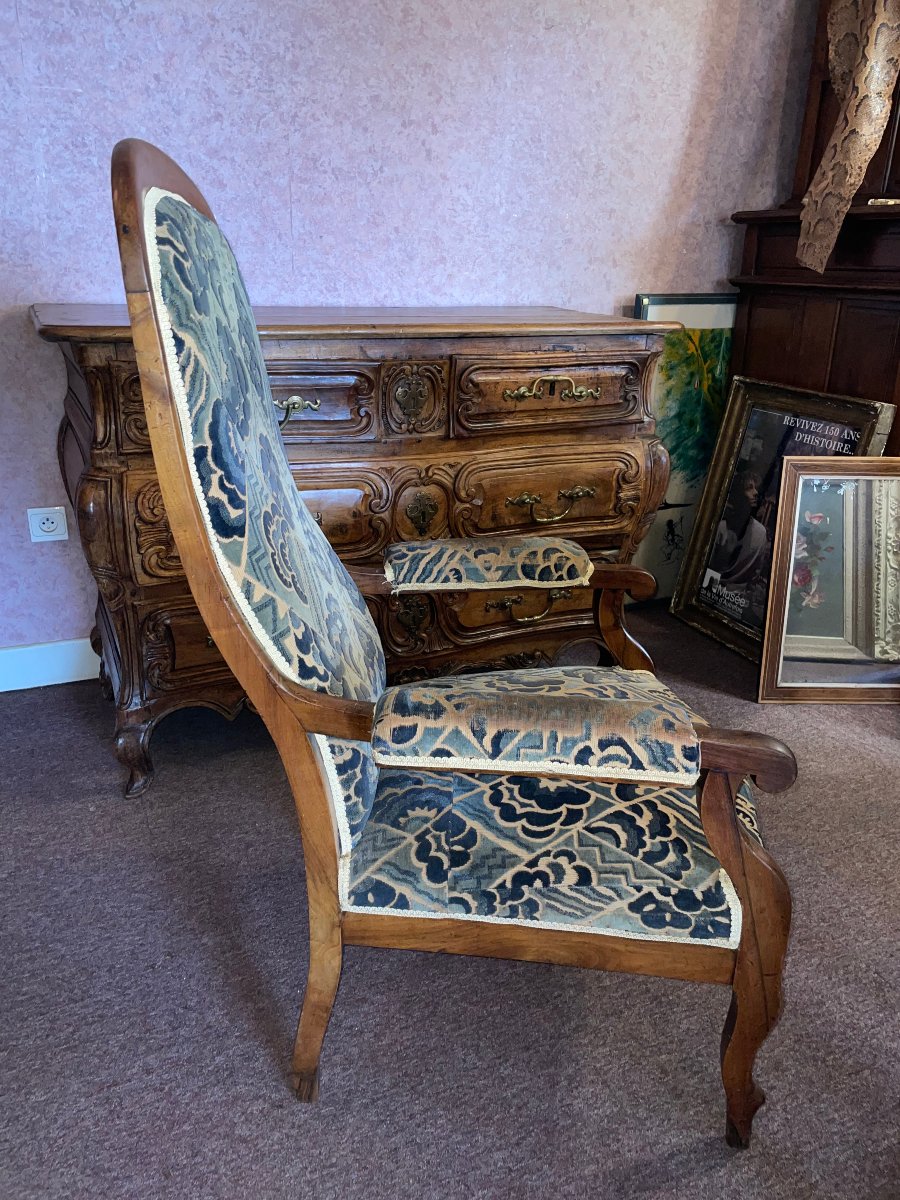 19th-century Voltaire Armchair In Walnut -photo-3