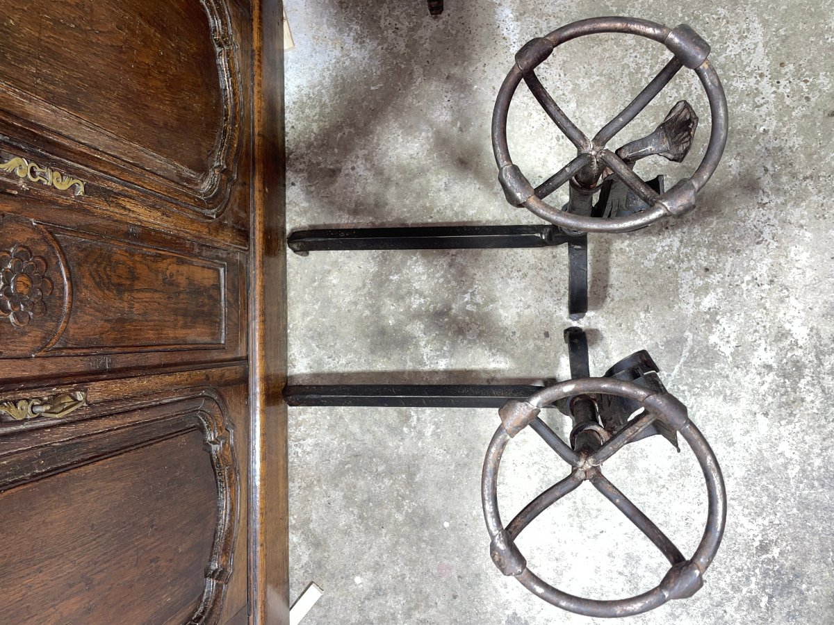 19th-century Wrought-iron Fire Grates And Hearth Supports-photo-4
