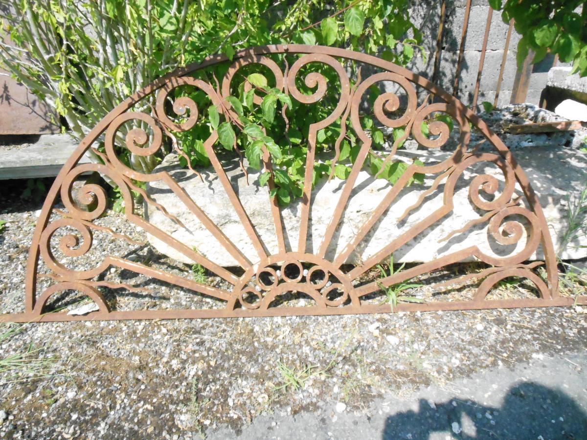 Rare Pair Of Imposts, Transom Wrought Iron