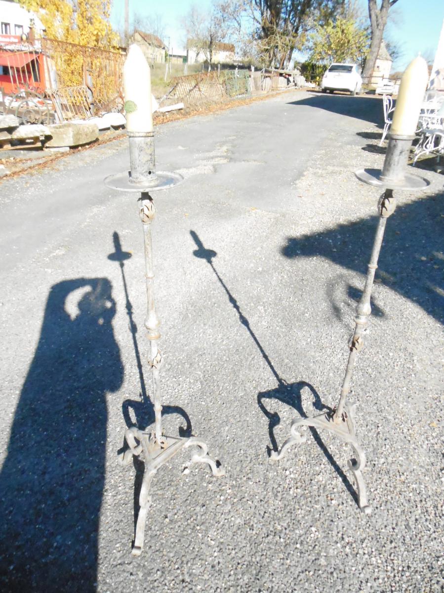 Rare Pair Of Imposts, Transom Wrought Iron-photo-4