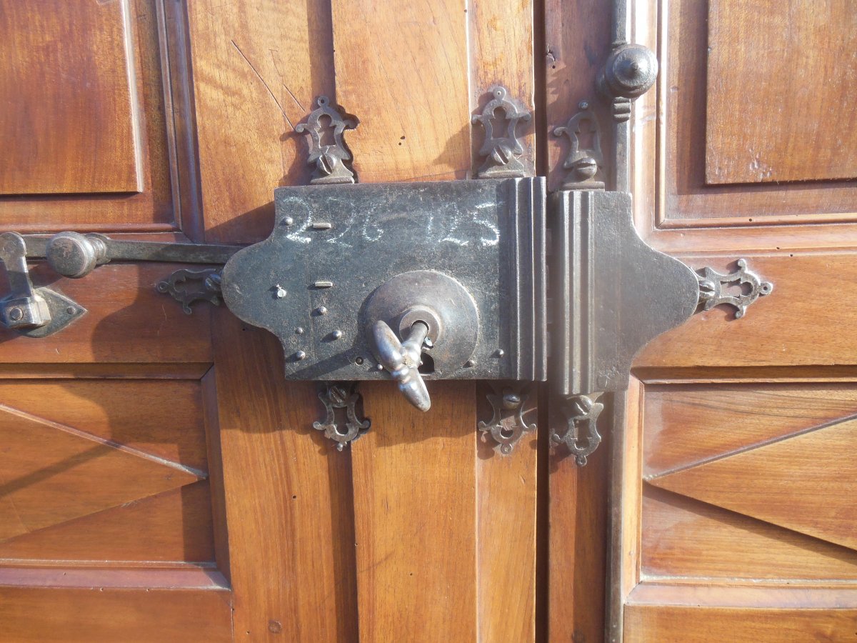 2 Pairs Of Directoire Doors, Double Sided Walnut Door-photo-3