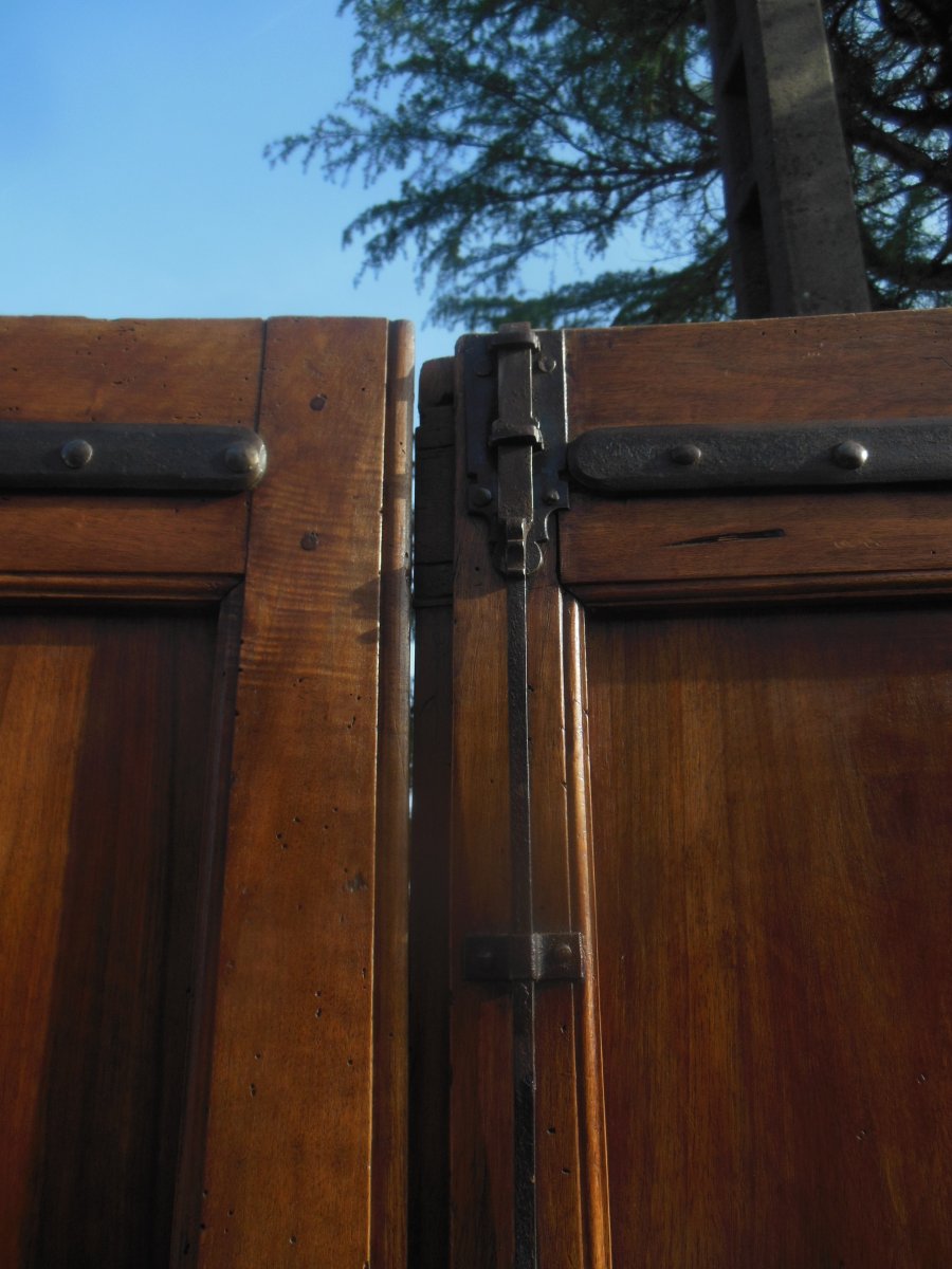2 Pairs Of Directoire Doors, Double Sided Walnut Door-photo-3