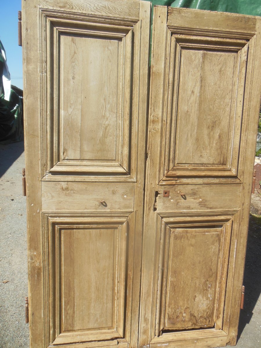 Pair Of Doors In Oak XVII Eme Century-photo-3
