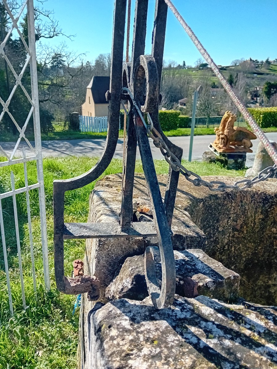  rare Tête De Puit En Pierre Calcaire XVII Eme-photo-7